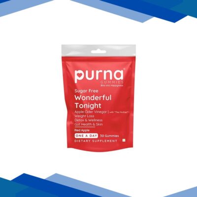 Purna Gummies Sugar Free Apple Cider Vinegar for Adults and Kids Better Digestion and Clear Skin 30’s