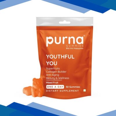 Purna Gummies Superfruits Collagen Mixed Fruit Flavor Gummies for Hair and Skin 30’s