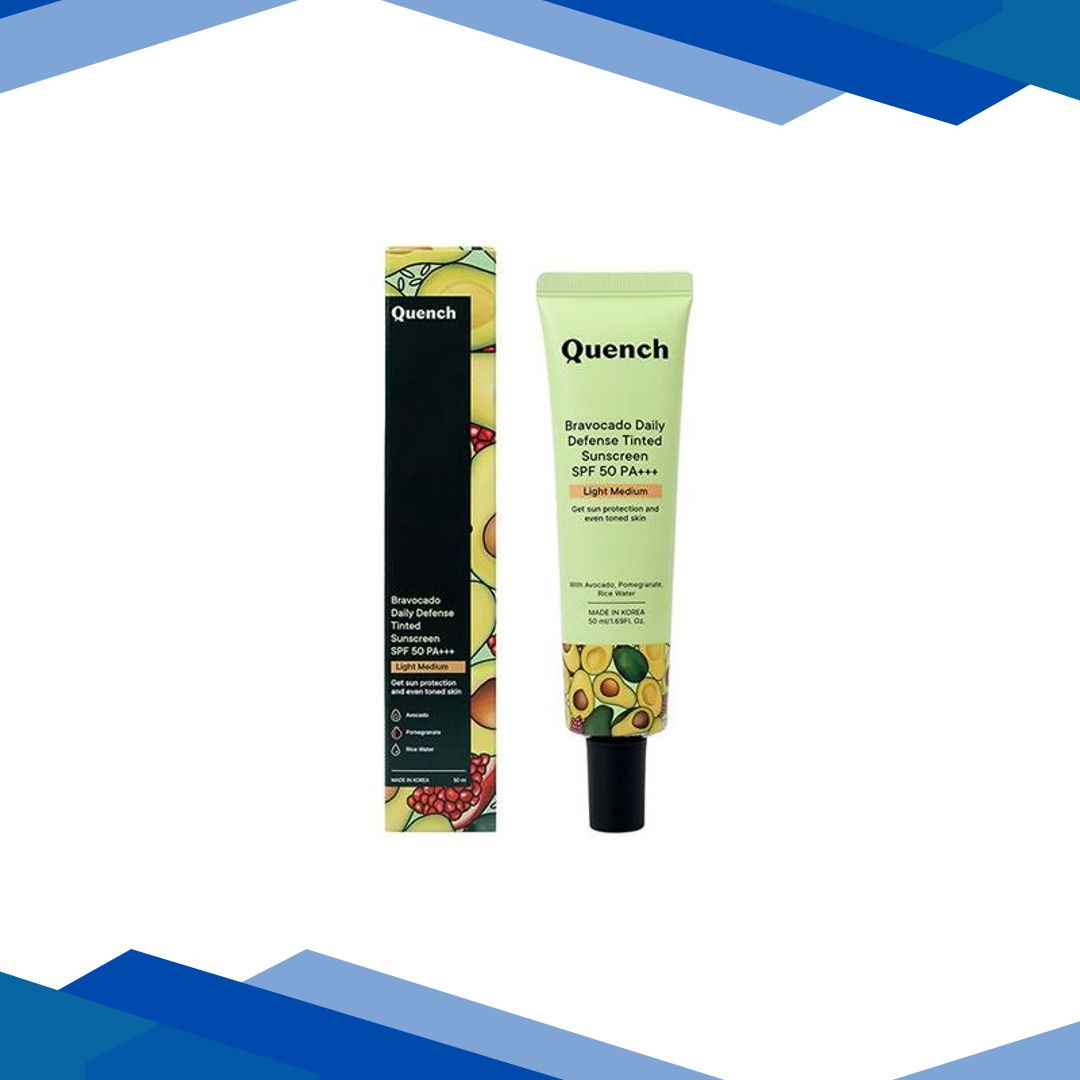 Quench Botanics Bravocado Daily Defense Tinted Sunscreen SPF 50 PA+++ (Light Medium) 50 ml
