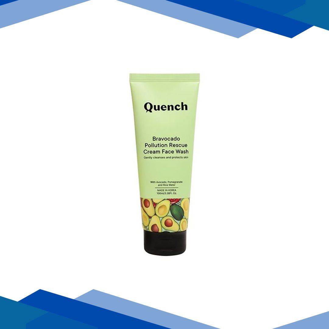 Quench Botanics Bravocado Pollution Rescue Cream Face Wash, Korean Skin Care 100 ml