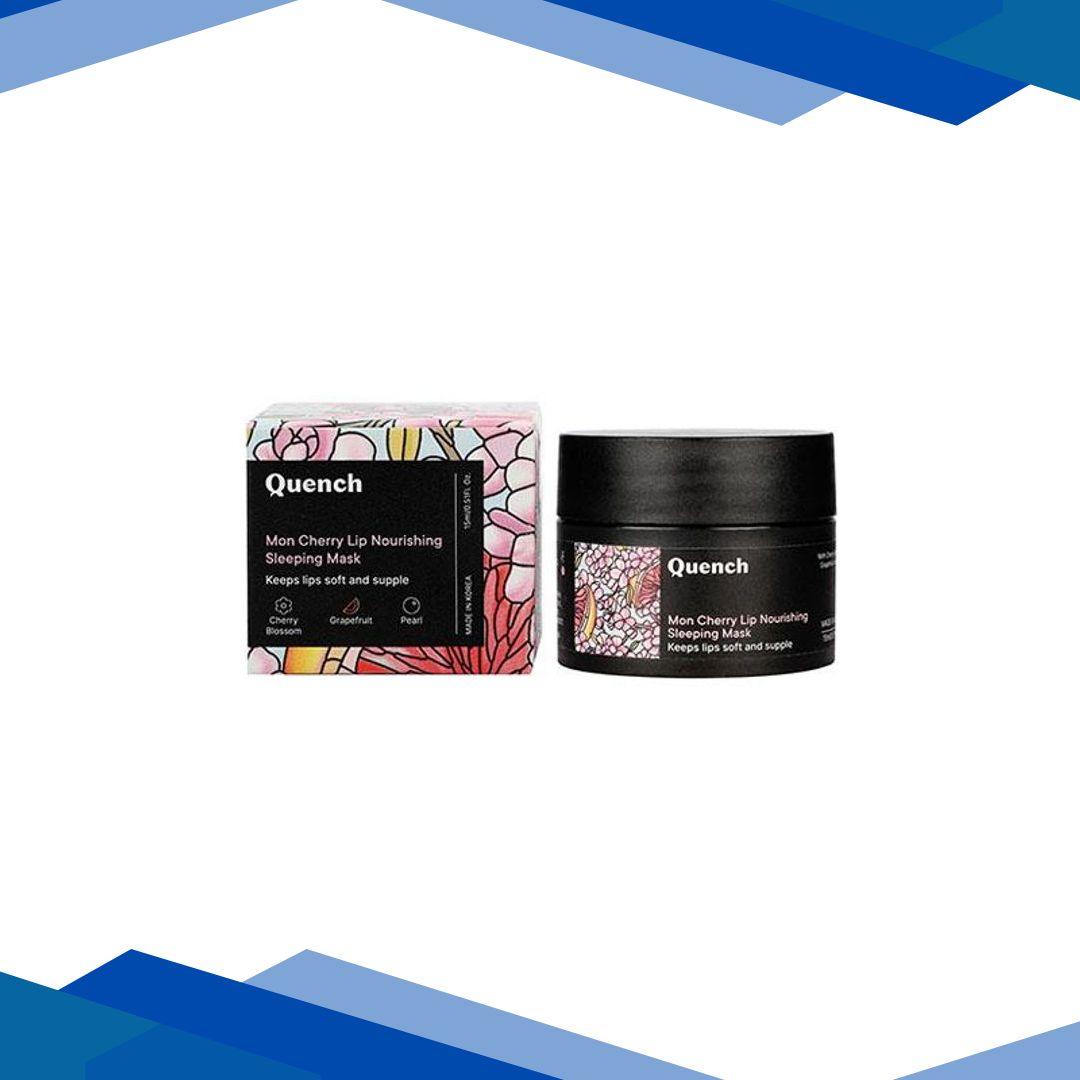 Quench Botanics Lip Sleeping Mask with Cherry Blossom for Intense Hydration & Plumpness 15 ml