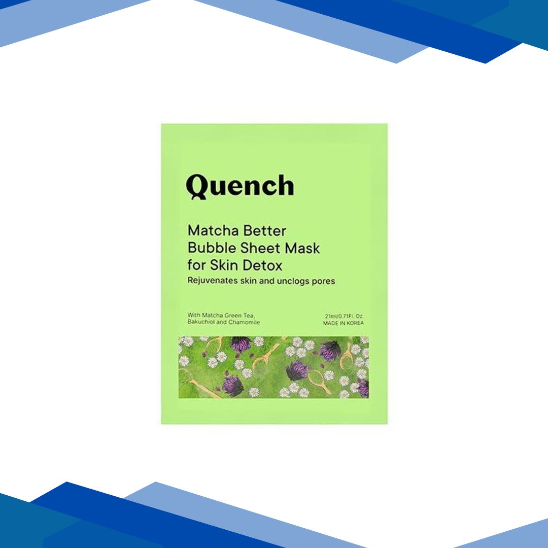 Quench Botanics Matcha Better Bubble Sheet Mask for Skin Detox, Korean Skin Care 21 ml