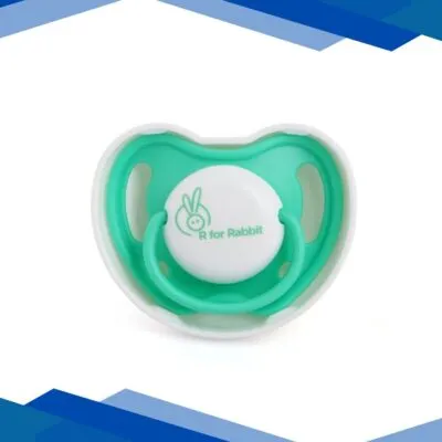 R for Rabbit Baby Apple Pacifier Ultra Light Soft Silicone Nipple for Kids of 3 Months – Green 1’s