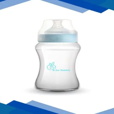 R For Rabbit First Feed Polypropylin Feeding Bottle 250 ml – Light Blue