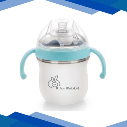 R For Rabbit First Feed Silicon Bottle 160 ml – Blue