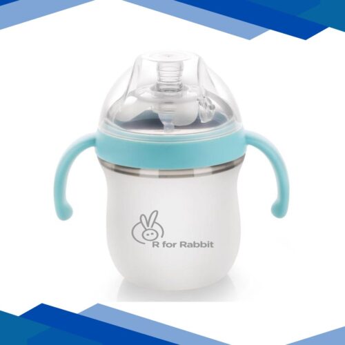 R For Rabbit First Feed Silicon Bottle 260 ml – Blue