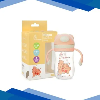R for Rabbit Hippo Baby Straw Sipper 300 ml – Yellow