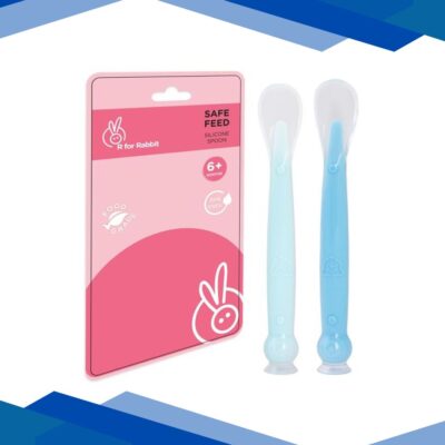 R for Rabbit Safe Feed Silicon Spoon – Blue 1’s
