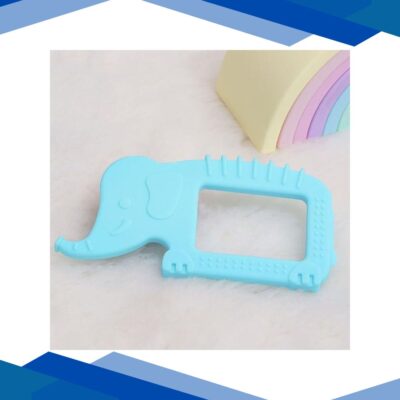 R for Rabbit Tiny Bites Safari Silicone Teether – Blue 1’s