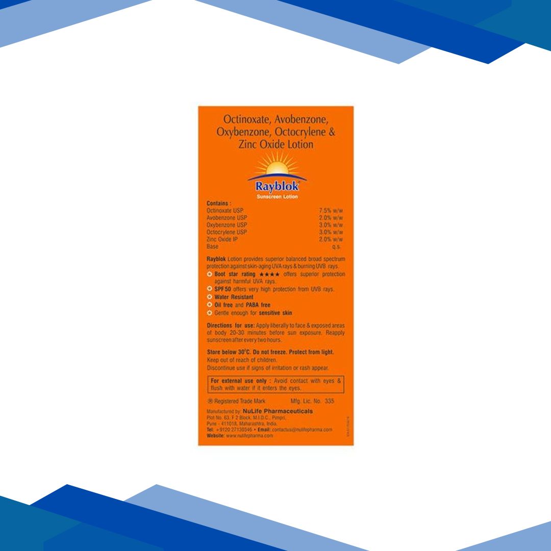 RAYBLOK SPF 50 UVA + UVB SUNSCREEN Lotion 50g