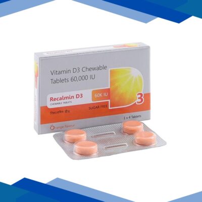 RECALMIN D3 60 K IU SUGAR FREE ORANGE FLAVOUR Chewable Tablet 4’s