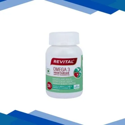 Revital Omega 3 Vegetarian 1000 mg Flaxseed Oil Capsules 60’s