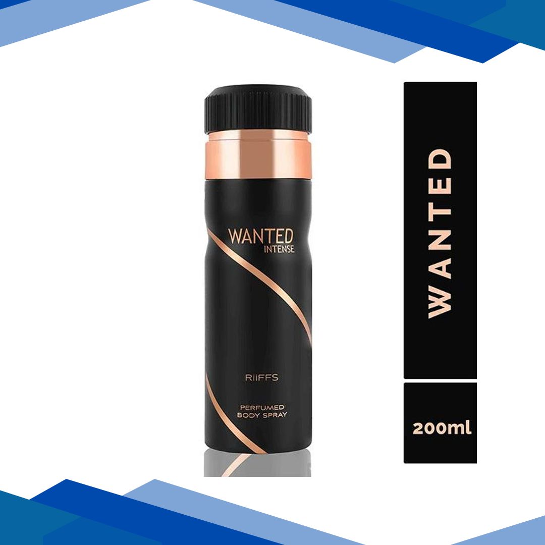 RiiFFS Wanted Intense For Men, Perfume Body Spray 200 ml