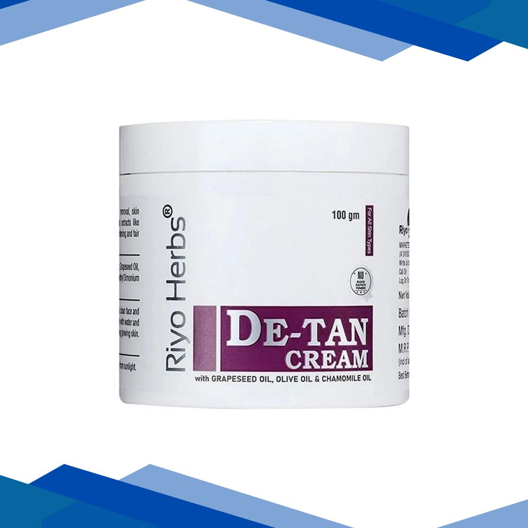 Riyo Herbs De-Tan Cream – Grapeseed Oil Olive Oil & Chamomile 100 gm