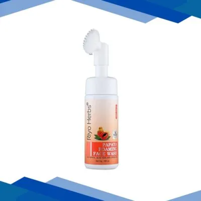 Riyo Herbs Papaya Foaming Face Wash – Papaya Aloevera & Green Tea 150 ml
