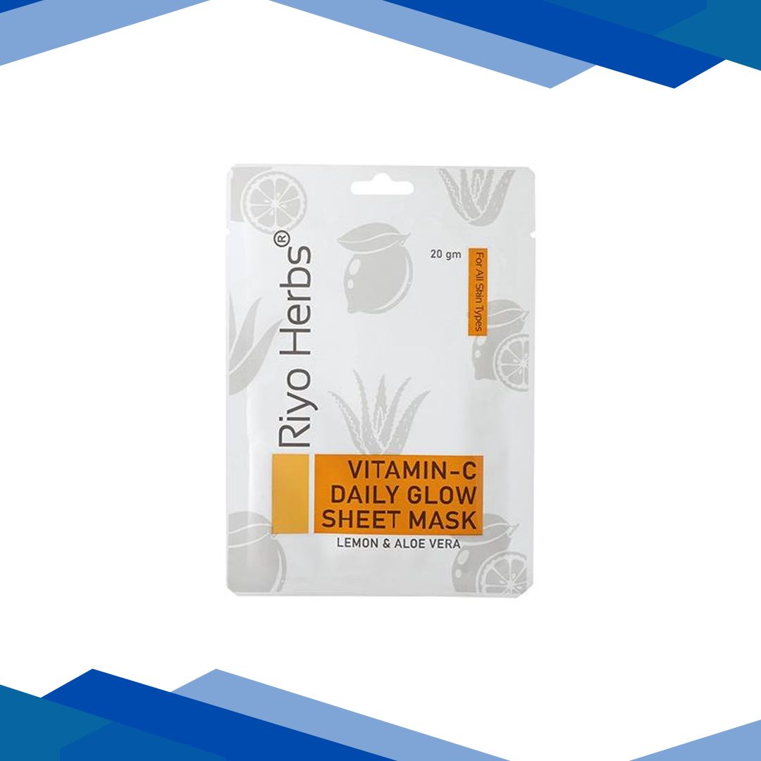 Riyo Herbs Vitamin-C Daily Glow Sheet Mask – Lemon & Aloe Vera 20 gm