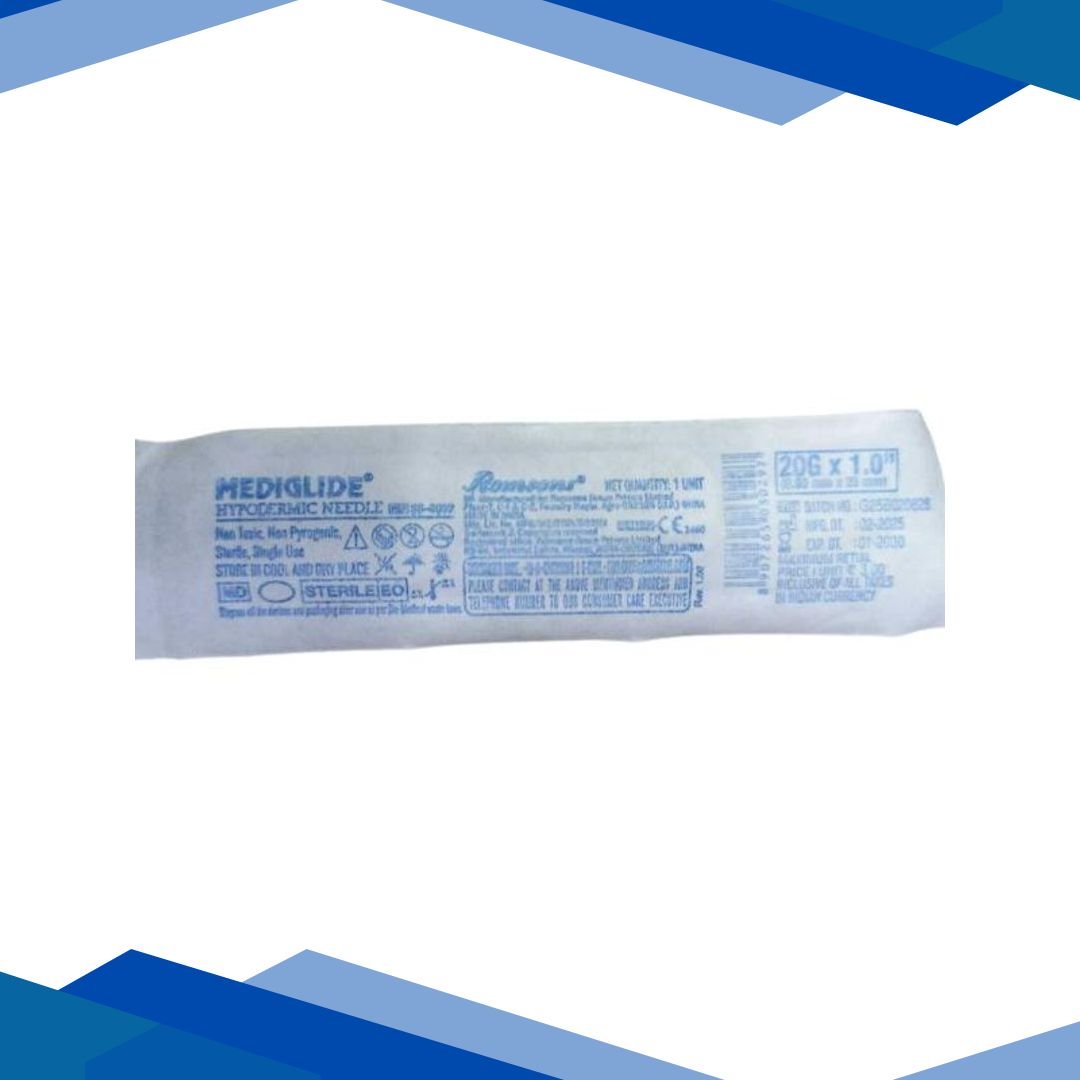 Romsons Disposable Mediglide Hypodermic Needle (SS 6092) (20 G x 1.0 inch) 1’s