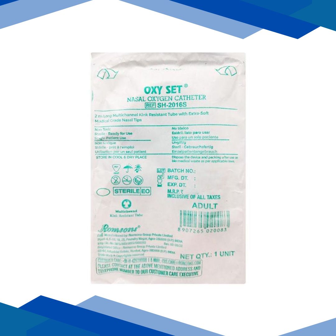 Romsons Oxy Set Nasal Oxygen Catheter – Adult (SH-2016S) 1’s