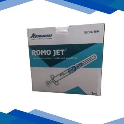 Romsons Romo Jet Syringe with Needle 2 ml (23G x 1.0 inch) (SS-6084)