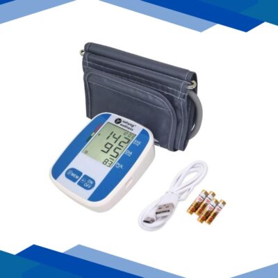 Sahyog Wellness Fully Automatic Upper Arm Digital Blood Pressure Monitor – Blue & Silver (Regular Cuff) (22 – 36 cm)