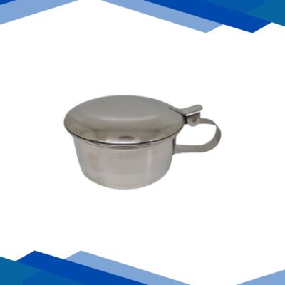 Sahyog Wellness Stainless Steel Slovia Spitting Mug with Lid Sputum Pot with Cover – White (100 ml) 1’s