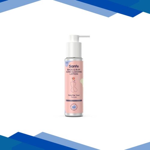 Sanfe Back & Bum Acne Clearing Lotion – Shea Butter & Peach Extracts 100 ml
