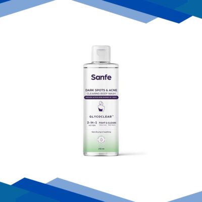 Sanfe Dark Spots and Acne Clearing Body Wash Prevents Body Acne, Bumpy Skin and Fades Dark Spots 250 ml