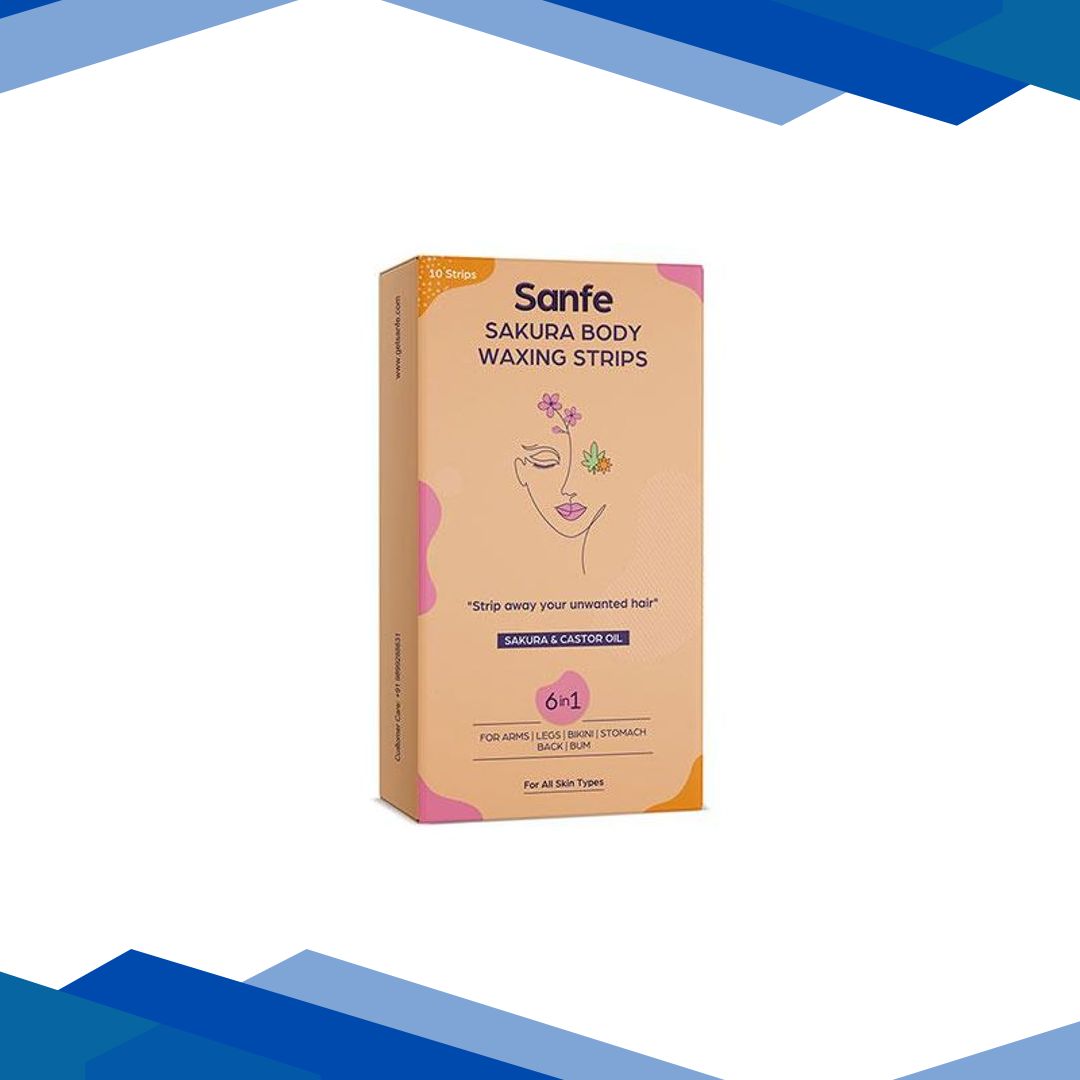 Sanfe Sakura Body Waxing Strips – Sakura & Castor Oil 10’s