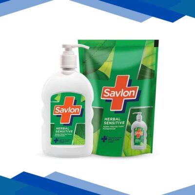 Savlon Herbal Sensitive Liquid Handwash 200ml Pump + (2 X 175ml ) Refill Pouch Combo