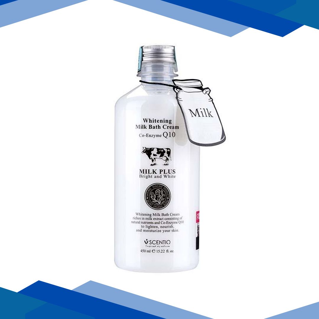 Scentio Milk Plus Organic Whitening Q10 Bath Cream 450 ml