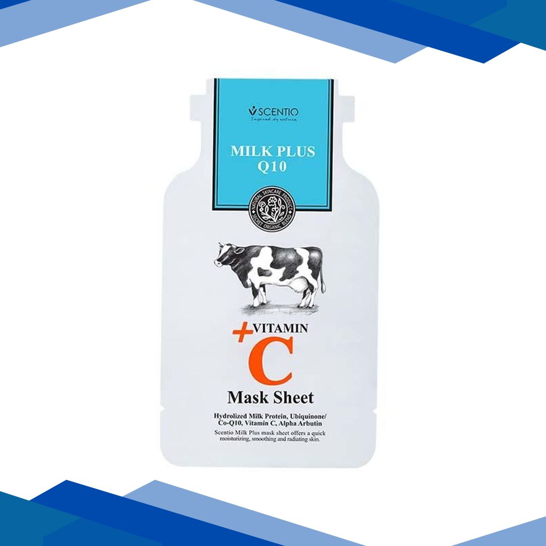 Scentio Milk Plus Q10 Plus Vitamin C Organic Sheet Mask 25 ml