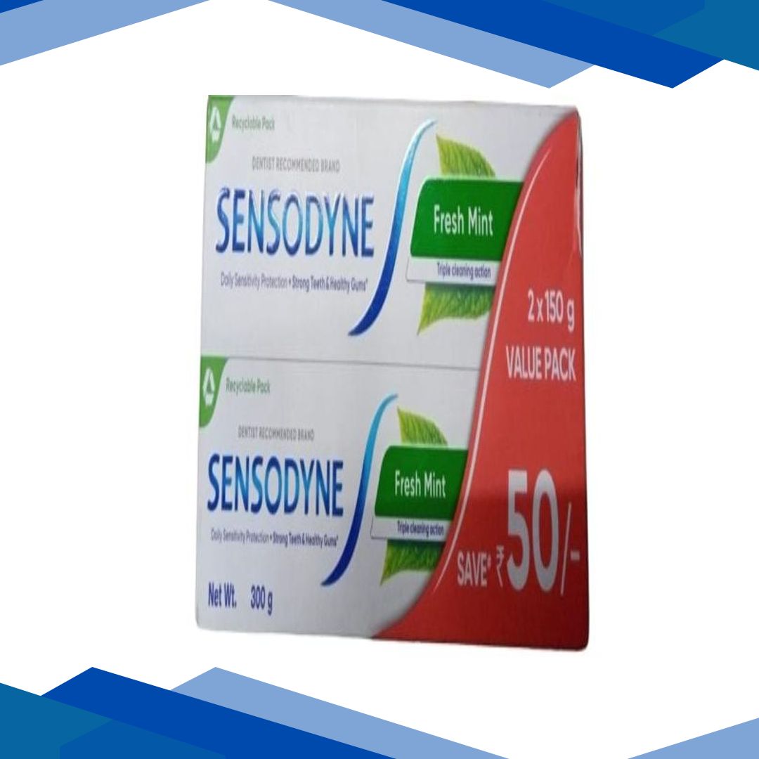 Sensodyne Sensitive Toothpaste – Fresh Mint (Pack of 2 x 150 g)