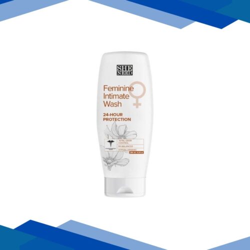 SheNeed 24 Hours Protection Feminine Intimate Wash 100% Natural With Vit E, Aloe Vera And Tea Tree Oil 200 ml