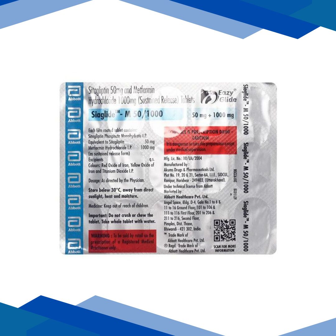 SIAGLIDE M 50/1000 Tablet 15’s