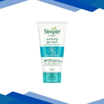 Simple Daily Skin Detox Purifying Facial Wash 100% Soap Free Gentle on Acne Prone Skin 150 ml