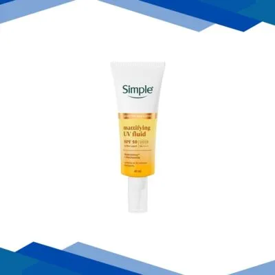 Simple Mattifying UV Fluid SPF 50 PA++++ with Niacinamide| Sunscreen for oily & sensitive skin, 40ml