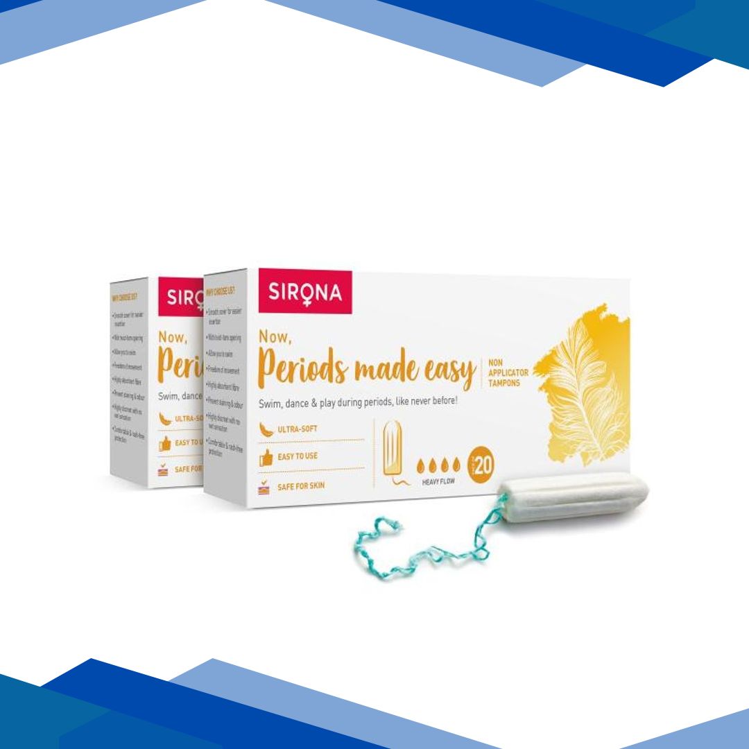 Sirona FDA Approved Non-Applicator Tampon – Heavy Flow (Pack of 2 x 20’s)