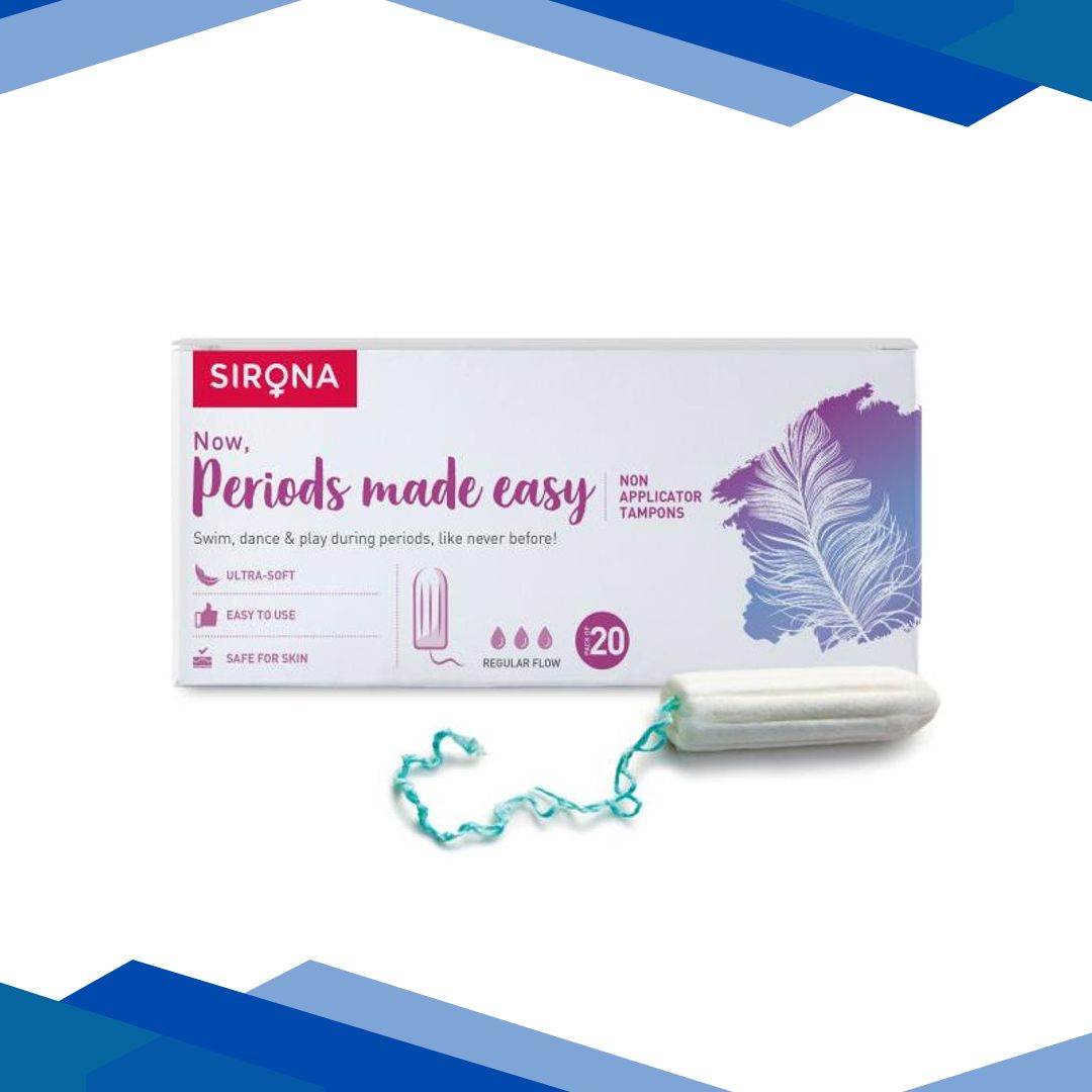 Sirona Now Periods Made Easy Non-Applicator Tampons – Regular Flow 1’s