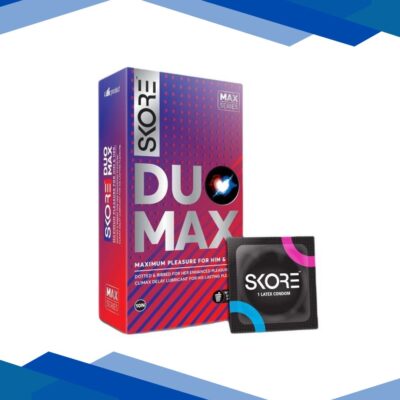 Skore Max Series Duo Max Dotted and Ribbed Condoms with Disposal Pouches 10’s