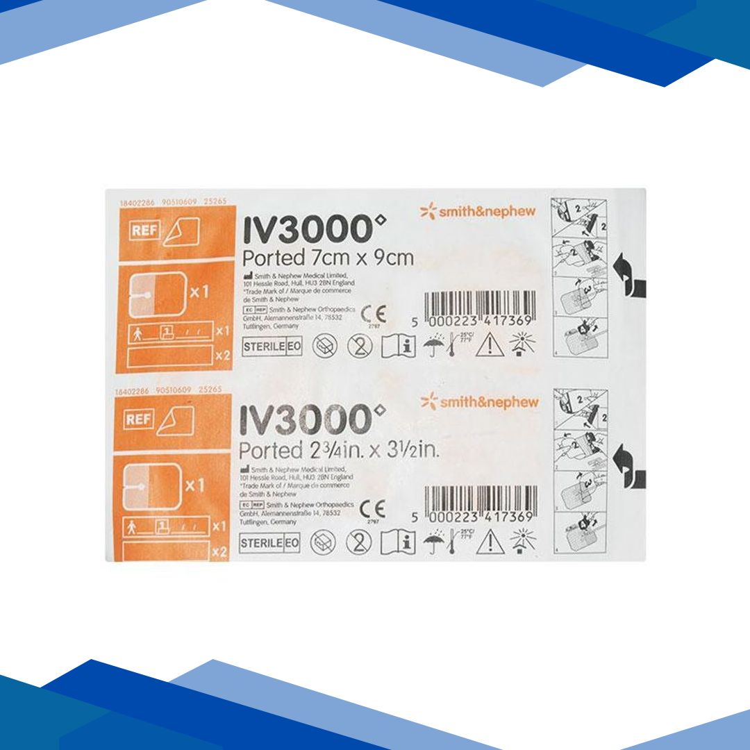 Smith & Nephew IV 3000 Ported Bactigras (7 cm x 9 cm) 1’s