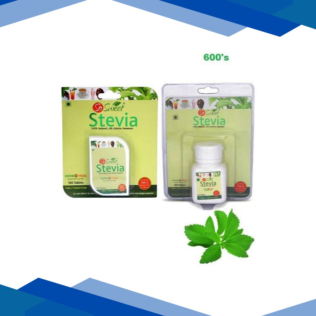 So Sweet 100% Natural 0% Calories Sweetener Stevia Tablets 600’s