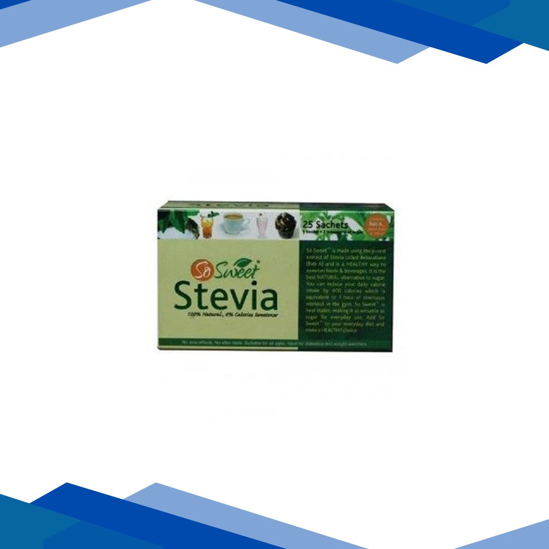 So Sweet 100% Natural Sugarfree Sweetener Stevia Sachet 100’s