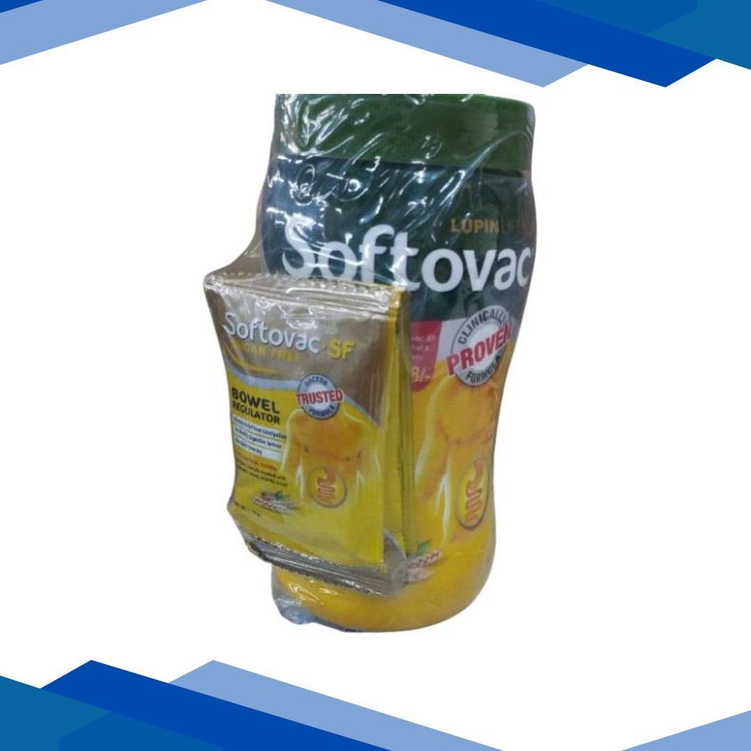 Softovac Powder 250 gm (Softovac SF Sugar Free Bowel Regulator 4 x 5 g)