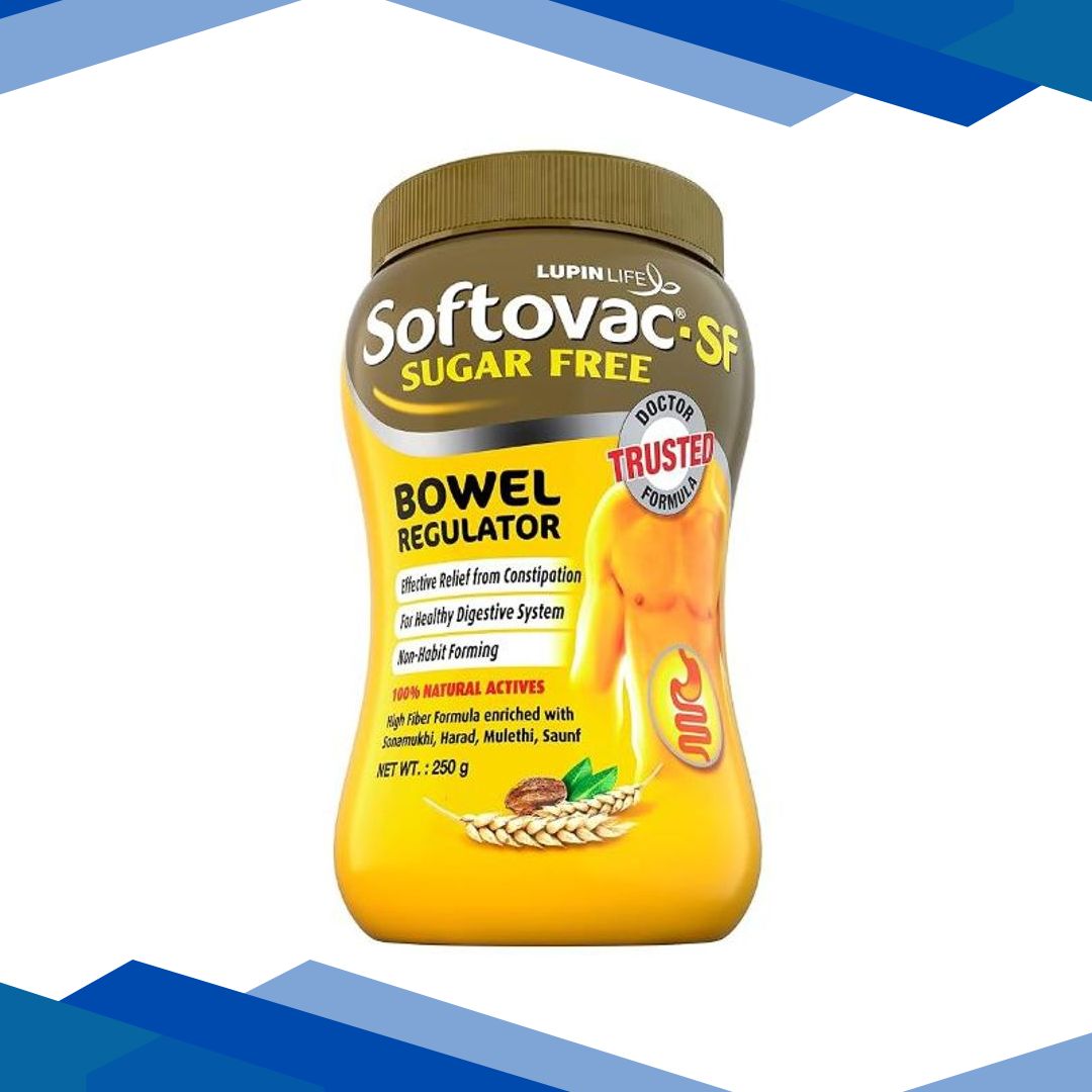 Softovac Sugar Free Powder 250 gm (Softovac SF Sugar Free Bowel Regulator 4 x 5 g)