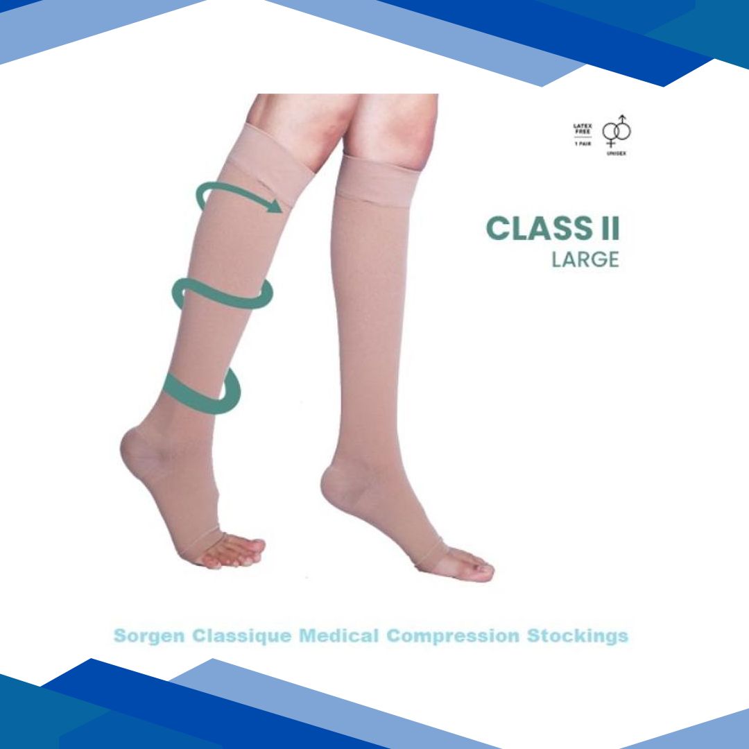 Sorgen Classique Medical Compression Stockings Class 2 Knee Length – Large 1’s