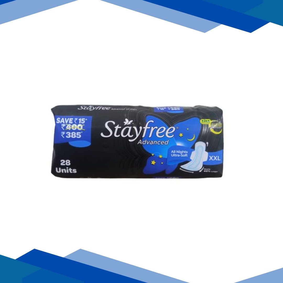 Stayfree Advanced All Nights Ultra-Soft Sanitary Pad (XXL) 28’s