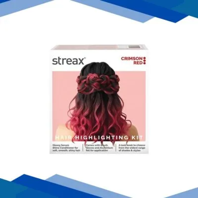 Streax Ultralights Hair Colour Highlight Kit, Red Hair Colour, Crimson Red, 1’s