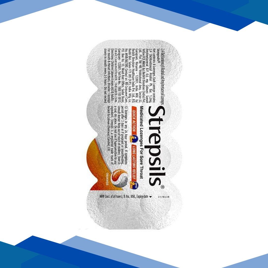 Strepsils Sore Throat Lozenges – Ginger & Lemon 8’s
