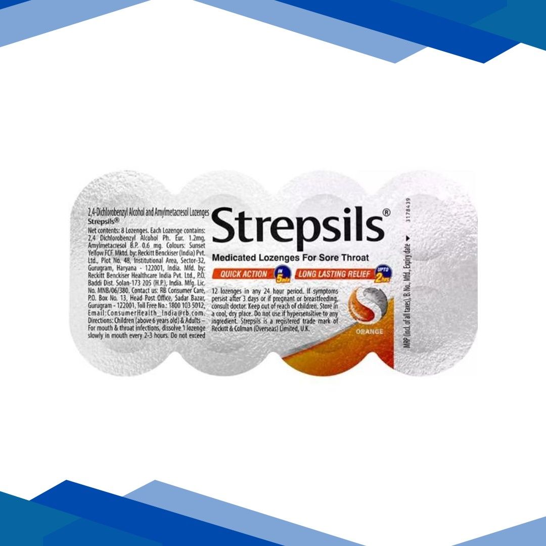 Strepsils Sore Throat Lozenges – Orange 8’s