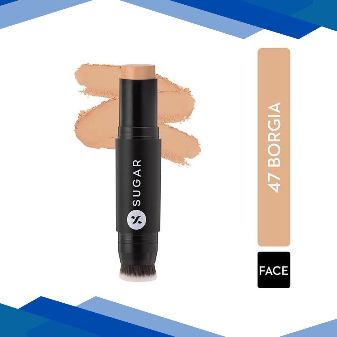 SUGAR Cosmetics Ace Of Face Foundation Stick – 47 Borgia (Medium Tan Warm Undertone) 12 gm